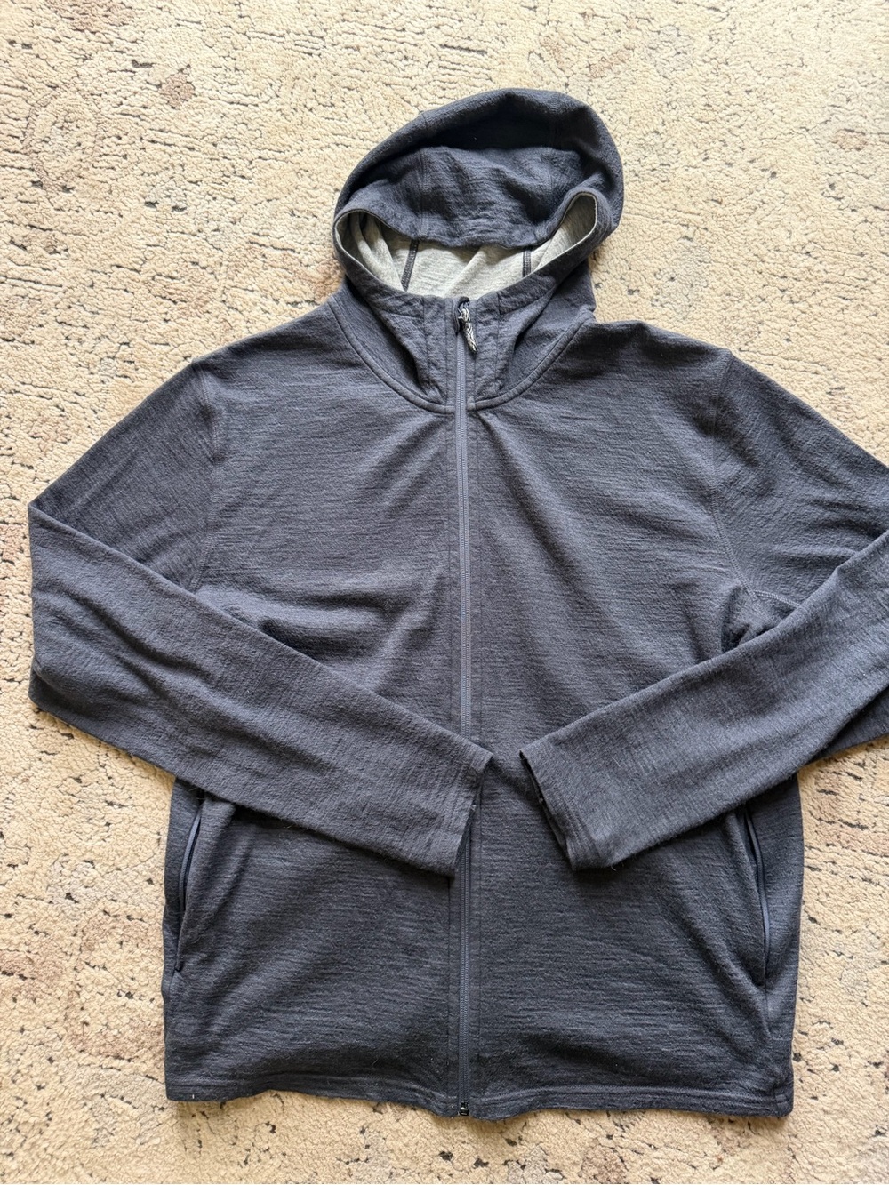 Men's Lightweight Full-Zip Hooded Jacket - Charcoal